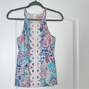 Size 0 Lilly Pulitzer Zip-Up Top. Great condition - only worn a couple times!